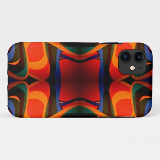 Coques Case-Mate iPhone fractale abstraite rétro (Dos (Horizontal))