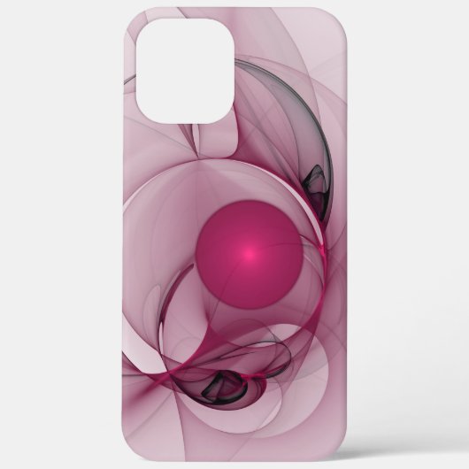 Coques Case-Mate iPhone Fractale Balançante, Art Abstrait Moderne Rose Ber (Verso)