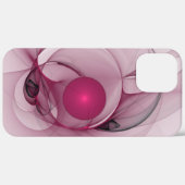 Coques Case-Mate iPhone Fractale Balançante, Art Abstrait Moderne Rose Ber (Retour (horizontal))