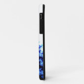 Coques Case-Mate iPhone fractale bleue et blanche (Dos/Gauche)