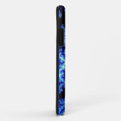 Coques Case-Mate iPhone fractale bleue et blanche (Dos/Droite)