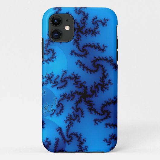 Coques Case-Mate iPhone fractale d'araignée bleue (Dos)