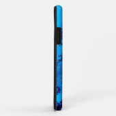 Coques Case-Mate iPhone fractale d'araignée bleue (Dos/Droite)