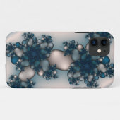 Coques Case-Mate iPhone fractale de rose bleue (Dos (Horizontal))