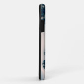 Coques Case-Mate iPhone fractale de rose bleue (Dos/Droite)