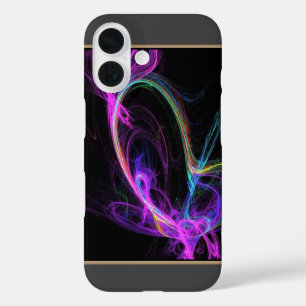 Coques iPhone 16 Fractale électrique rose