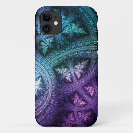 Coques Case-Mate iPhone Fractale Frost d'arc-en-ciel (Dos)