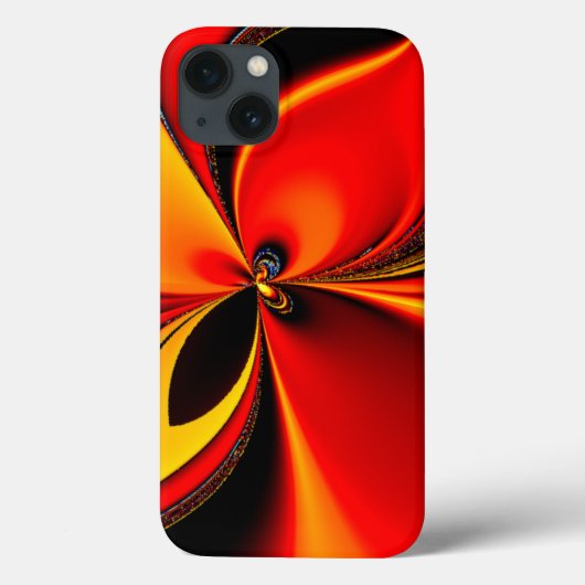 Coques Case-Mate iPhone Fractale orange et noir (Verso)