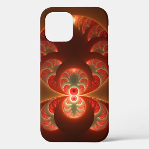 Case-Mate iPhone Case Fractale orange rouge moderne abstraite lumineuse