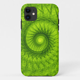 Coques Pour iPhone Fractale spirale verte