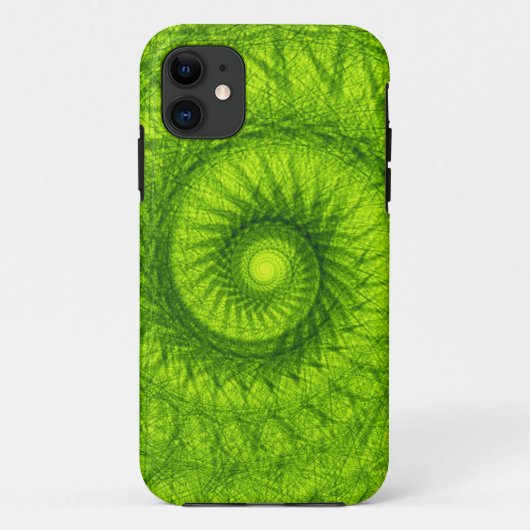 Coques Case-Mate iPhone Fractale spirale verte (Dos)