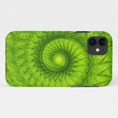 Coques Case-Mate iPhone Fractale spirale verte (Dos (Horizontal))