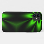 Coques Case-Mate iPhone Fractale verte d'éclat de fleur (Dos (Horizontal))