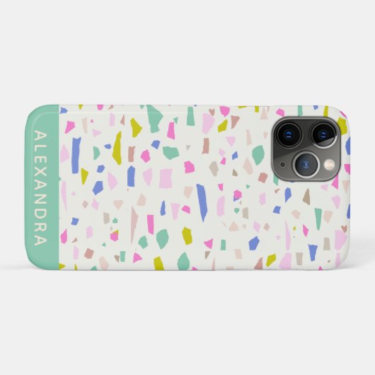 Coques Case-Mate iPhone Fragment Joué Lumineux Terrazzo Personnalisé (Dos (Horizontal))