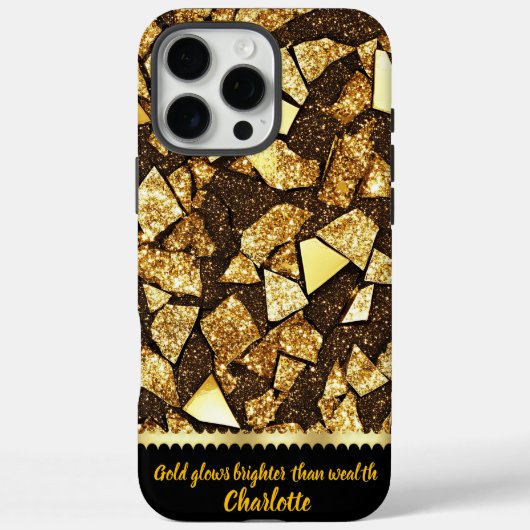 Coques Case-Mate iPhone Fragments d'or sur une surface sombre (Verso)