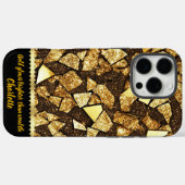 Coques Case-Mate iPhone Fragments d'or sur une surface sombre (Verso (horizontal))