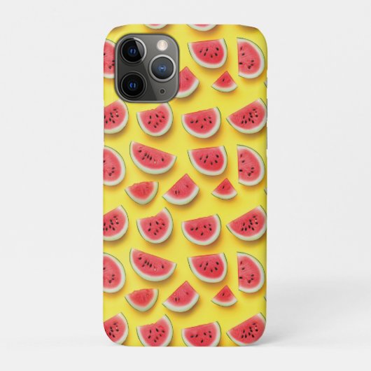 Coques Case-Mate iPhone Fraîches de pastèque Motif sur Jaune (Dos)