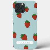 Coques Case-Mate iPhone Fraise bleue personnalisée (Verso)