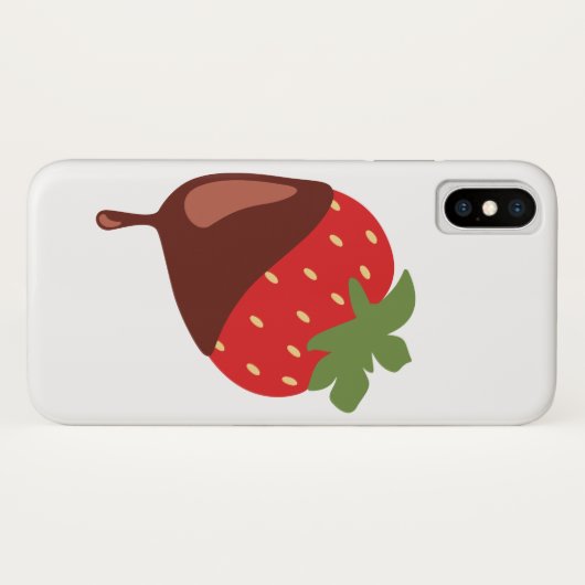 Coques Case-Mate iPhone Fraise couverte de chocolat (Dos (Horizontal))