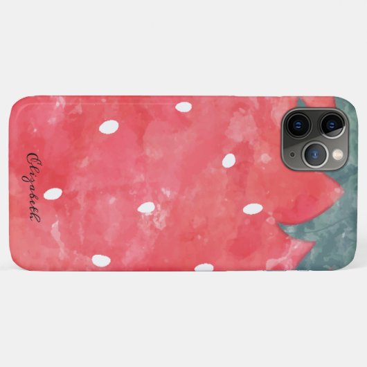 Coques Case-Mate iPhone Fraise d'aquarelle mignonne (Dos (Horizontal))