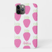 Coques Case-Mate iPhone Fraise rose Aquarelle Minimale Fruit (Dos)