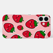 Coques Case-Mate iPhone Fraise souriante aux joues roses (Verso (horizontal))