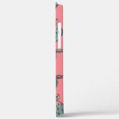 Coques Case-Mate iPhone Fraises à l'aquarelle Monogramme rose bleu (Verso / Gauche)