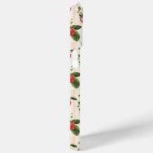 Coques Case-Mate iPhone Fraises à l'aquarelle sur monogramme rayé (Verso / Droite)