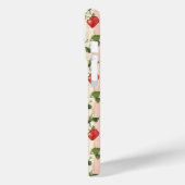 Coques Case-Mate iPhone Fraises à l'aquarelle sur rayures monogrammées (Verso / Gauche)