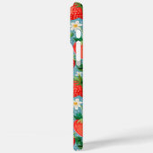 Coques Case-Mate iPhone Fraises Aquarelle Sur Monogramme Bleu (Verso / Gauche)
