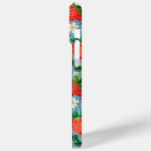 Coques Case-Mate iPhone Fraises Aquarelles Sur Monogramme Bleu (Verso / Gauche)