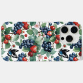 Coques Case-Mate iPhone Fraises Blueberries et papillons Floral (Verso (horizontal))