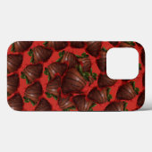 Coques Case-Mate iPhone Fraises couvertes de chocolat (Verso (horizontal))