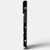 Coques Case-Mate iPhone Fraises et fleurs Motif noir (Verso / Gauche)