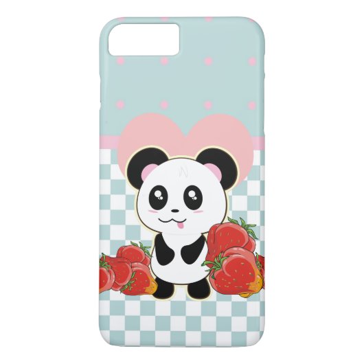 Coques Case-Mate iPhone Fraises Kawaii Panda mignonnes (Dos)