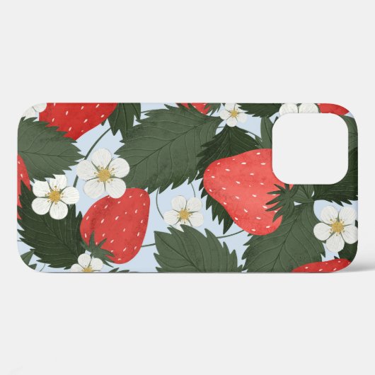 Coques Case-Mate iPhone Fraises : motif de fruits d'été. (Verso (horizontal))
