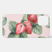 Coques Case-Mate iPhone Fraises mûres d'été : Aquarelle rose (Verso (horizontal))