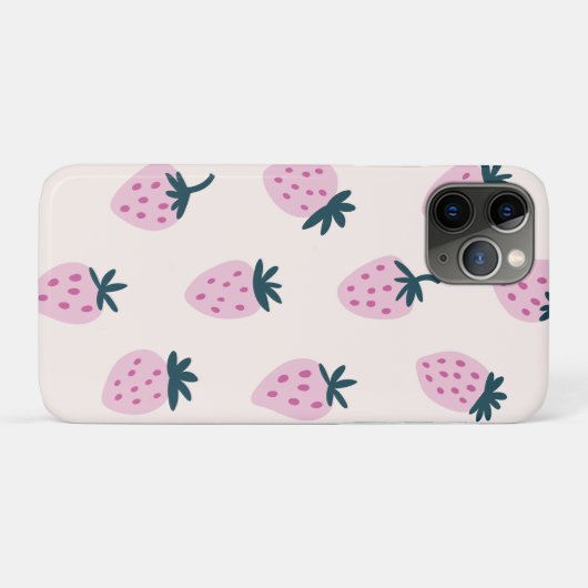 Coques Case-Mate iPhone Fraises rose (Dos (Horizontal))