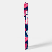 Coques Case-Mate iPhone Fraises roses sur bleu (Verso / Gauche)