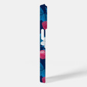 Coques Case-Mate iPhone Fraises roses sur bleu (Verso / Droite)
