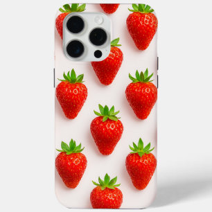 Coque iPhone 15 Pro Max Fraises rouges élégantes et modernes à l'aquarelle