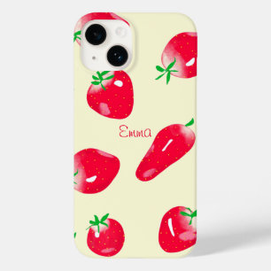 Coque Pour iPhone 14 Fraises rouges juteuses (beige)