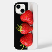 Coques Case-Mate iPhone Fraises Sur Le Noir Sur L'Ipha Blanc (Verso)