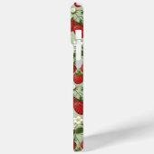 Coques Case-Mate iPhone Fraises sur monogramme vert (Verso / Gauche)