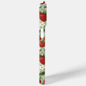 Coques Case-Mate iPhone Fraises sur monogramme vert (Verso / Droite)