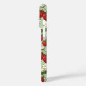 Coques Case-Mate iPhone Fraises sur monogramme vert (Verso / Gauche)