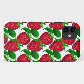 Coques Case-Mate iPhone Fraises sur Motif Arrière - plan blanc (Dos (Horizontal))