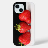 Coques Case-Mate iPhone Fraises Sur Noir Sur Blanc Iphcna (Verso)