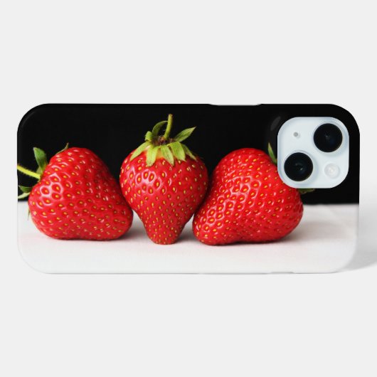 Coques Case-Mate iPhone Fraises Sur Noir Sur Blanc Iphcna (Verso (horizontal))