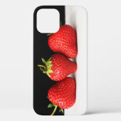 Coques Case-Mate iPhone Fraises Sur Noir Sur Blanc Iphcna (Verso)